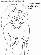 Coloring Jesus Water Pages Into Wedding Bible Wine Turns Turn Clipart Convert Print App Color Cana Getcolorings Change Popular Book sketch template