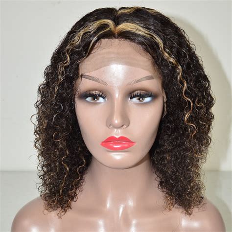 brazilian hair natural color mix blond curly full lace wig lux hair shop