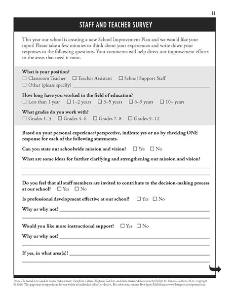 Staff And Teacher Survey A Free Download From The Hands On Guide To