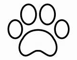 Paw Outline Print Tiger Clip Silhouette Clipart Clipground Library sketch template