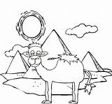 Coloring Camel Pyramid Scenery Cartoon Pages Fascinating Children sketch template