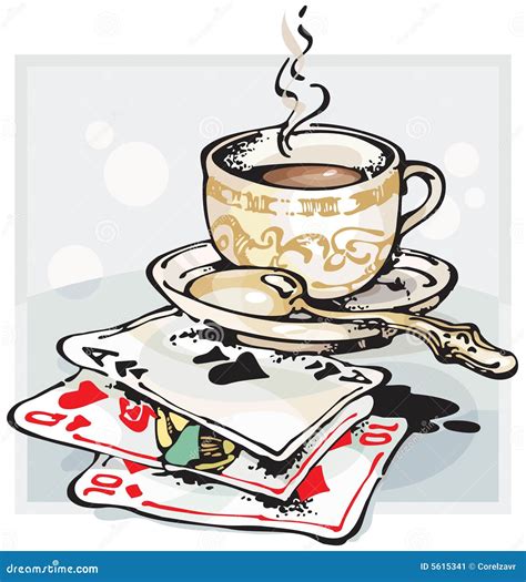 de kop en de speelkaarten van de koffie vector illustratie illustration  illustratie