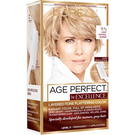 loreal paris age perfect permanent hair color  light natural blonde shop hair color