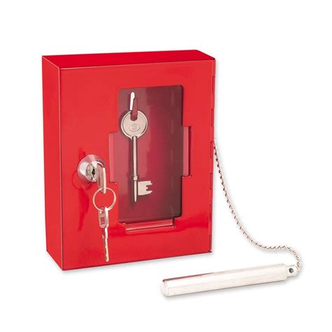 red steel emergency key box  break glass