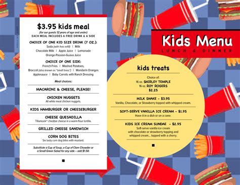 menu templates kids menu kids menu menu ideas pinterest