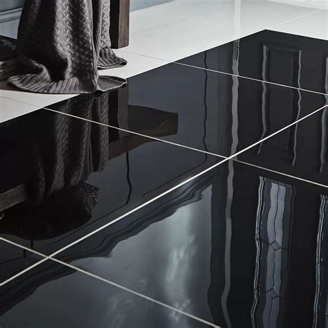 livourne black polished porcelain floor tile pack   lmm