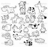 Coloring Farm Animals Pages Animal Kids Printable Preschool Color Preschoolers Sheets Family Collage Drawing Print Cartoon Cute Animales Stock Zoo sketch template