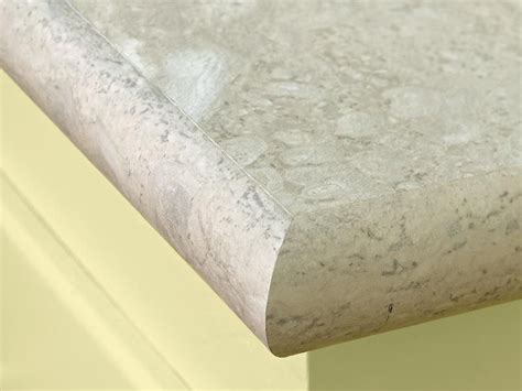 White Kitchen Brown Granite Rounded Laminate Countertop Edges
