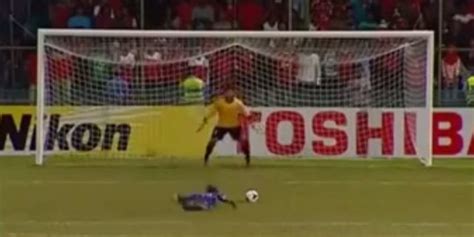 soccer player falls  penalty kick  scores video huffpost