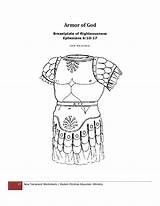 Breastplate Righteousness Coloring Pages Template Worksheets Testament Books Christian sketch template