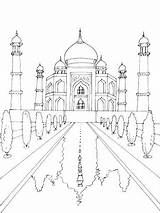 Coloring Mahal Taj Getcolorings Pages sketch template