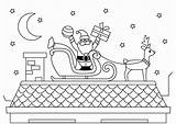 Toit Coloriage Roof Santa Coloring Sur Kleurplaat Dak Kerstman Claus Le Noel Para Colorear Dach Op Weihnachtsmann Tejado Dibujo Dem sketch template