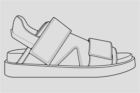 strap sandals outline drawing vector strap sandals   sketch style