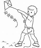 Coloring Pages Spring Clipart Springtime Playing Children Kite Printable Kids Colouring Filminspector Play Cliparts Library Popular sketch template