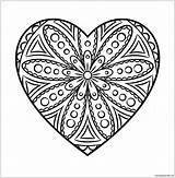 Mandala Heart Pages Coloring Kids Print Color sketch template