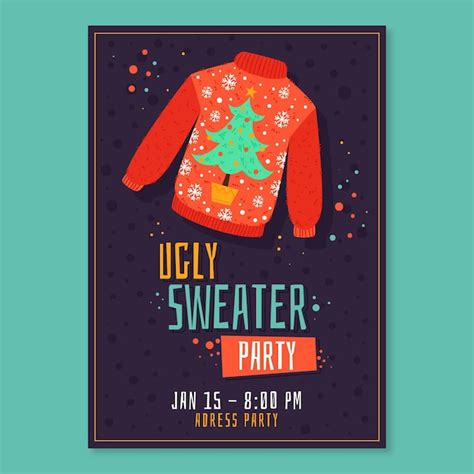 ugly sweater invitation  template