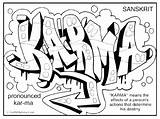 Graffiti Coloring Pages Letters Printable Name Adult Word Drawing Kids Cool Karma Inspirational Words Swear Adults Bubble Letter Book Alphabet sketch template