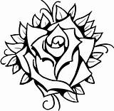 Rose Outline Drawings Clip Drawing Line Clipart Designs sketch template
