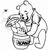 Pooh Honey Coloring Piglet Winnie Pages Print sketch template