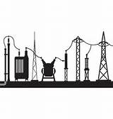 Substation Vector Electrical Scene Power Grid Vectors sketch template