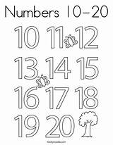 Numbers 20 Coloring Pages Number Kids Kindergarten Preschool Worksheets Printables Colors Print Choose Board Twistynoodle sketch template