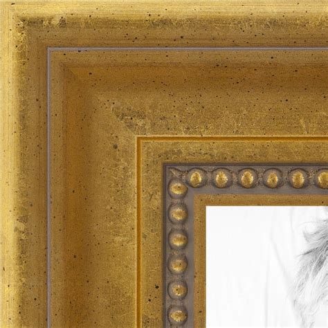 antique gold  beads wood picture frame wood poster