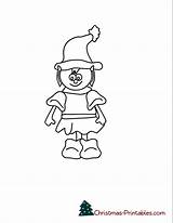 Coloring Pages Elf Elves Printable Cute Christmas Popular sketch template