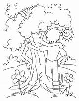Coloring Pages Arbor Environment Tree Boy Colouring Printable Sheets Giving Earth Kids Clipart Celebrating Print Drawing Nature Color sketch template