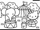 Kitty Hello Coloring Friends Pages Circus Printable Playing Print Elephant Family Color Sheets Jojo Clipart Kids School Sheet Getcolorings Carnival sketch template