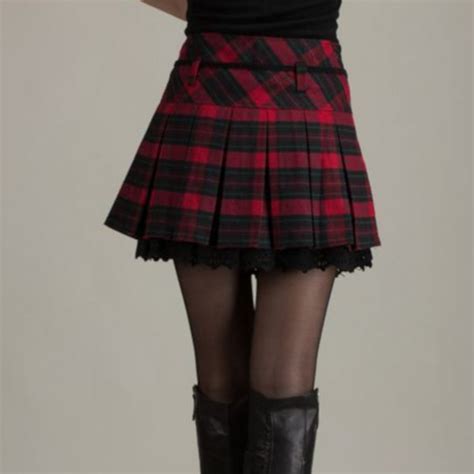 sale red tartan mini skirt womens sexy clubwear edgy couture