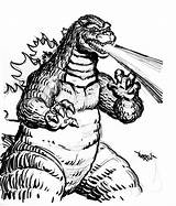 Godzilla Breath Breathing Shin Colorluna Cumple Coloringfolder Lizard sketch template