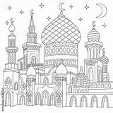 Ramadan Mosque Moschee Islam Erwachsene 1001 Orientalisch Crescent Orient Orientale Noches Masjid Zentangle Muslim Moons Twinkling Adultos Arabe Nuits Freehand sketch template