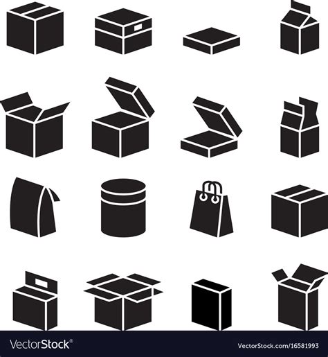 silhouette box packaging icon royalty  vector image