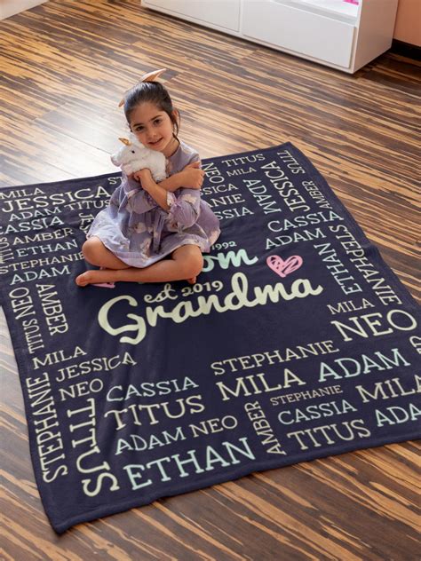 personalized grandma blanket  grandkids names creativgoods