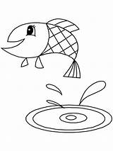 Fish Coloring Jumping Pages sketch template