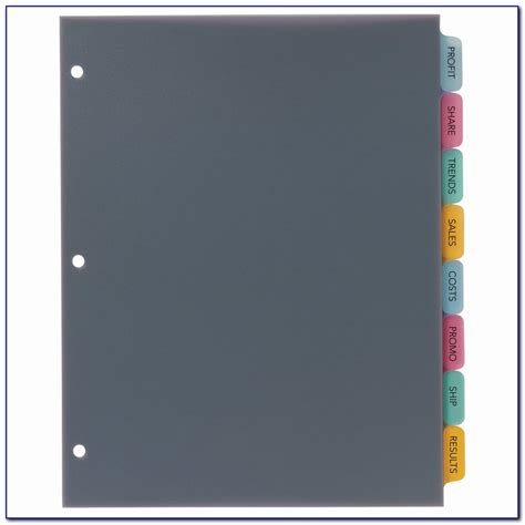 avery big tab inserts  dividers template