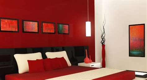 minimalistisches schlafzimmer rot freshouse