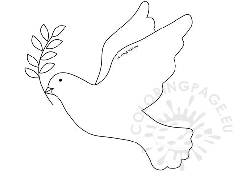dove  olive branch template coloring page