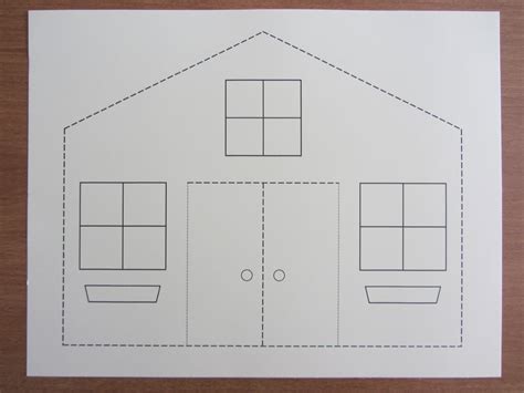 paper house craft  kids instant  template