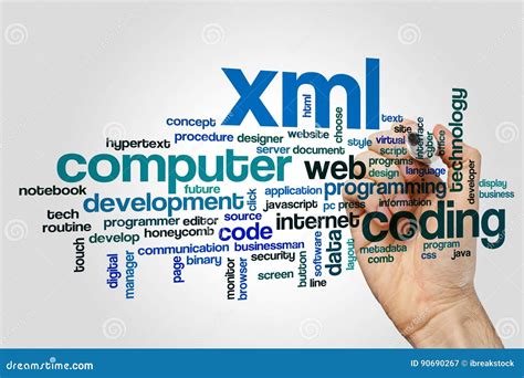 xml word cloud stock image image  information button