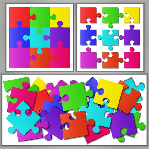 colorful jigsaw puzzle  vector art  vecteezy