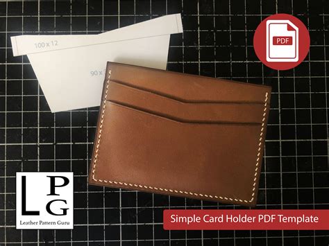 leather card holder template pattern   card slots etsy
