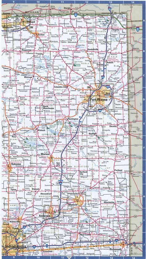 indiana northern roads mapmap  north indiana cities  highways
