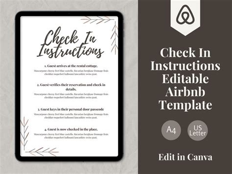 airbnb check  template instructions airbnb template  etsy