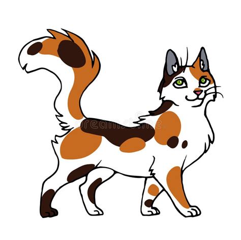 cartoon calico cat stock vector illustration  cute