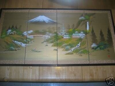 japanese silk screen painting
