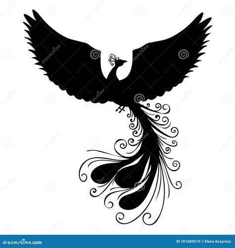 phoenix bird silhouette stock illustrations  phoenix bird