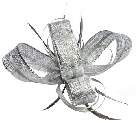 shimmering silver fascinator  diamante   clip ebay