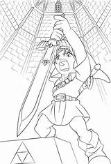 Coloring Sword Pages Master Printable Link Zelda Kids 19kb sketch template