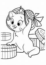Coloring Kitten Pages Printable Kids Cute Marie Kitty Print Sheets Cat Color Book Books Disney Animals Little Real Getdrawings Getcolorings sketch template